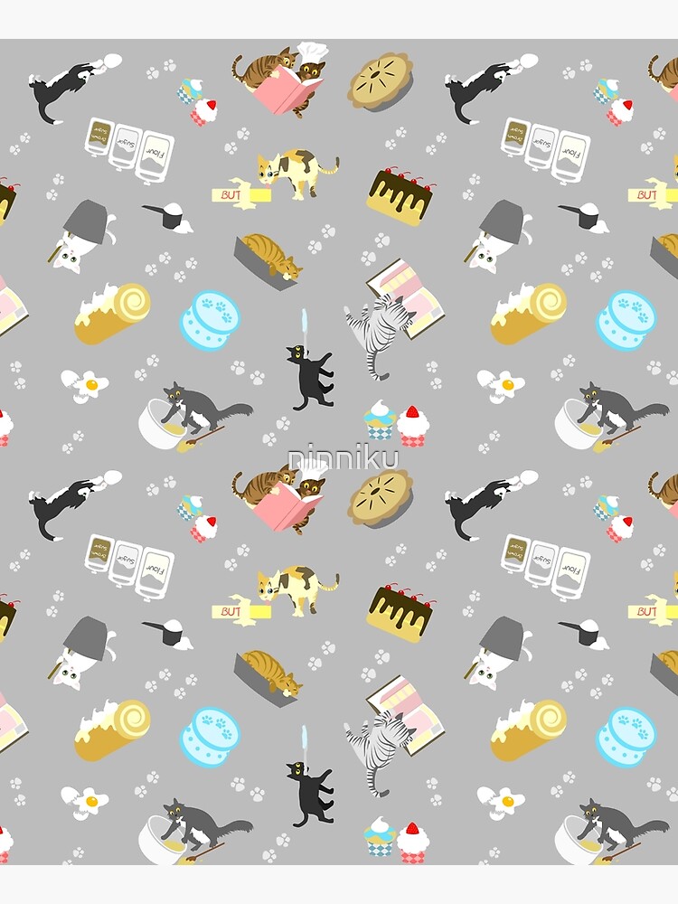 Cats Baking Cakes and other Sweets, in Grey by ninniku