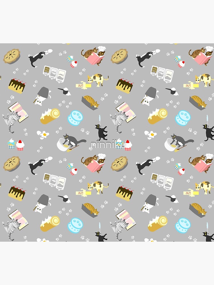 Cats Baking Cakes and other Sweets, in Grey by ninniku