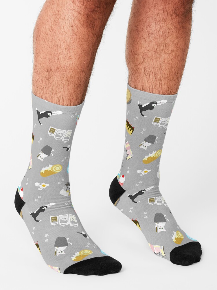 Alternate view of Cats Baking Cakes and other Sweets, in Grey Socks