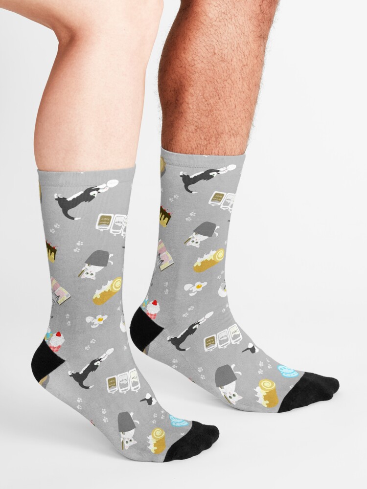 Alternate view of Cats Baking Cakes and other Sweets, in Grey Socks