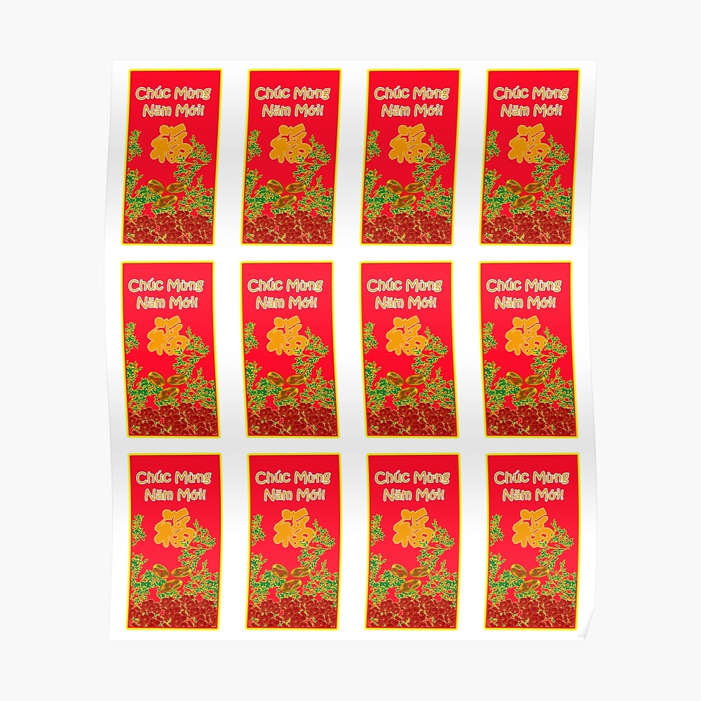 Tet Vietnamese Tiger New Year 2022 LI XI Red E Envelope