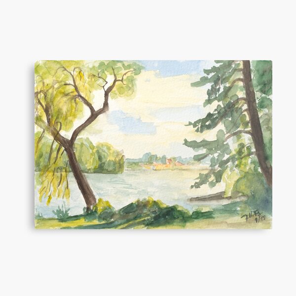 sunny late summer day at the lake Metal Print