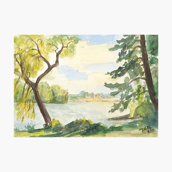 Item preview, sunny late summer day at the lake designed and sold by Jens-Uwe Friedrich.