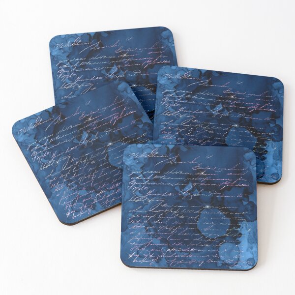 Item preview, Handwriting in Mermaid Glitter on Electric Blue Background designed and sold by ReesDesigns.