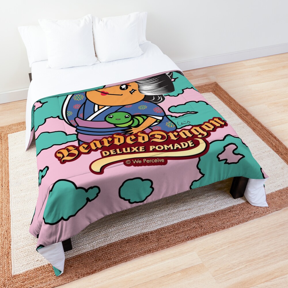 "Bearded Dragon Deluxe Pomade" Comforter by CitizenWong Redbubble