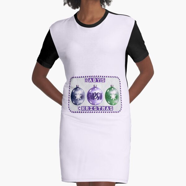 Christmas Mother to be Present Funny for Mum to Be Purple Print House Womens Red Bauble Maternity T Shirt
