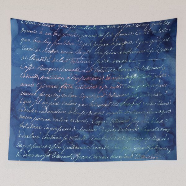 Item preview, Handwriting in Mermaid Glitter on Indigo Background designed and sold by ReesDesigns.