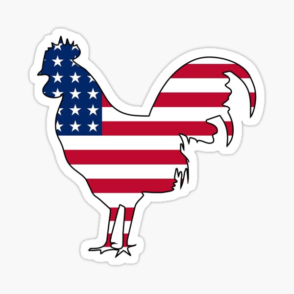 American flag chicken rooster hen Sticker