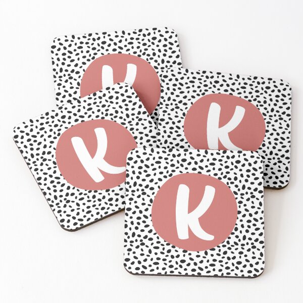 Item preview, Dalmatian Spot Pink K Monogram, Initial, Letter, Name designed and sold by CocoandDaisy.