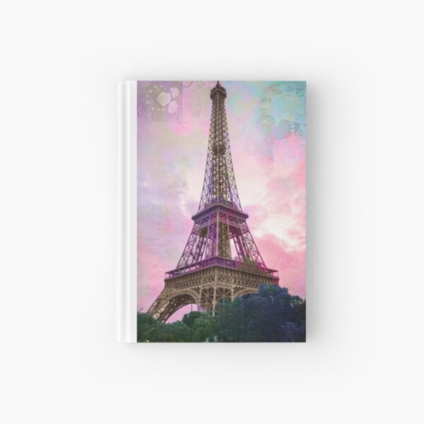 Vintage Eiffel Tower Butterfly Stamps Paris France Hardcover Journal