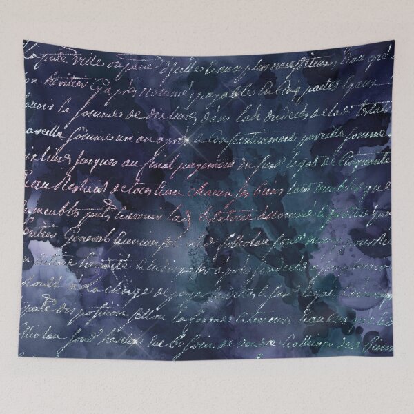 Item preview, Handwriting in Mermaid Glitter on Smoke Ink Background designed and sold by ReesDesigns.