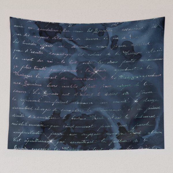 Item preview, Handwriting in Mermaid Glitter on Deep Navy Background designed and sold by ReesDesigns.