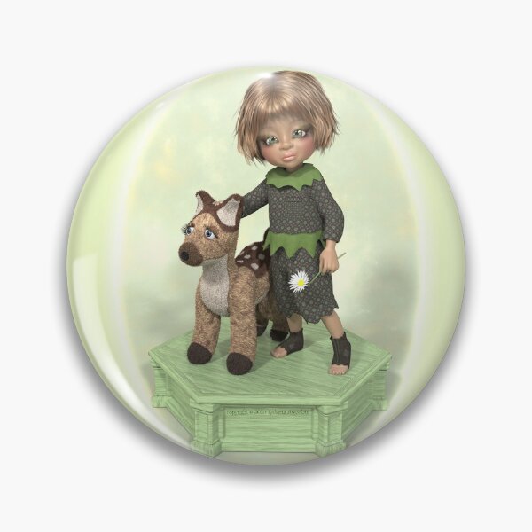 Item preview, Little girl with plushtoy fawn designed and sold by Roberta Angiolani.