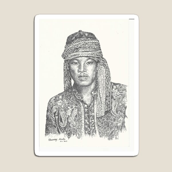 Gaze of a Man pointillism Magnet