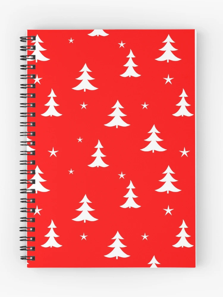 Thumbnail 1 of 3, Journal, Christmas Tree, Star Pattern, Red Background designed and sold by Patternsonly.