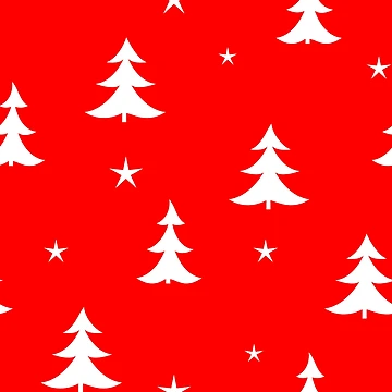 Artwork thumbnail, Christmas Tree, Star Pattern, Red Background by Patternsonly