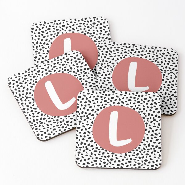 Item preview, Dalmatian Spot Pink L Monogram, Initial, Letter, Name designed and sold by CocoandDaisy.