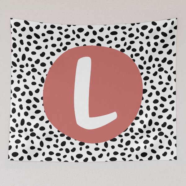 Item preview, Dalmatian Spot Pink L Monogram, Initial, Letter, Name designed and sold by CocoandDaisy.