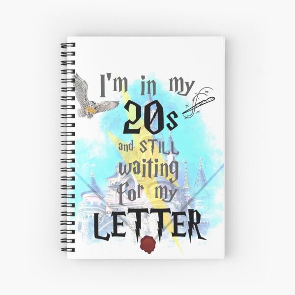 In My 20s Waiting for Magic - Black Text Background Spiral Notebook
