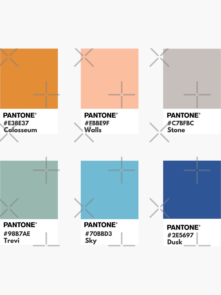 Rome inspired palette pantone color swatch Sticker for Sale by softlycarol