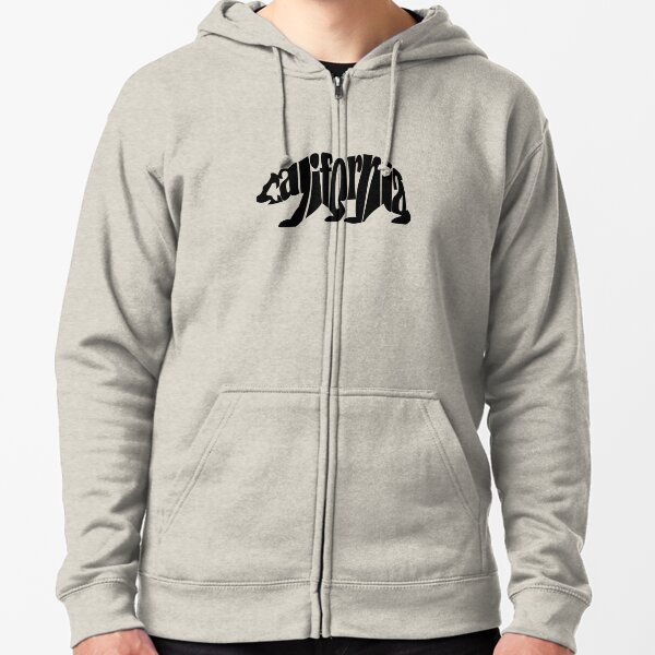 black california bear Zipped Hoodie