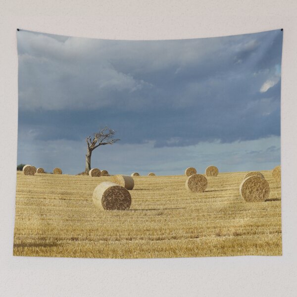 Item preview, Summer landscape. Harvested wheat field and stormy sky designed and sold by NavorolArt.