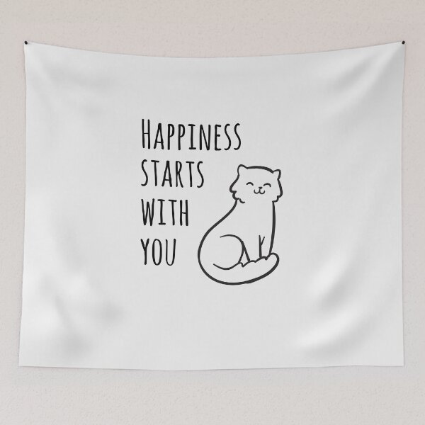 Item preview, Happiness starts with you cat designed and sold by ElBeDesigns.