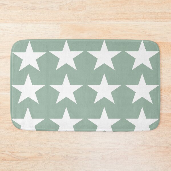 Item preview, Large WHITE and MUTED GREEN STARS designed and sold by RachelMacht.