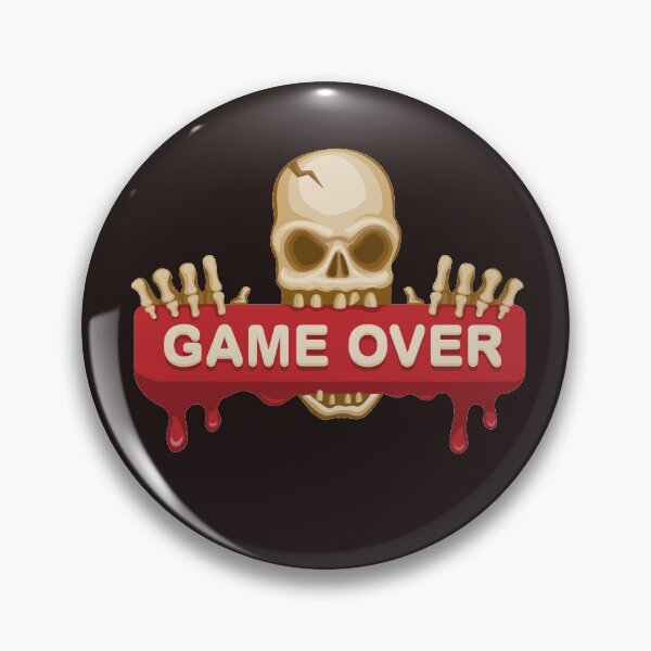 Item preview, Game over message skull blood sign concept in cartoon illustration designed and sold by aryoyo.