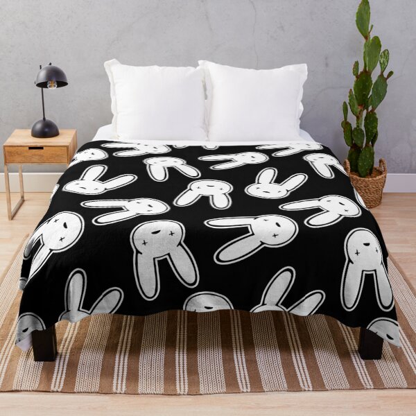 Item preview, Bad Bunny Oasis Logo Pattern (White on Black) designed and sold by Fox Newton.
