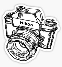 Nikon F Classic Film Camera Illustration Sticker