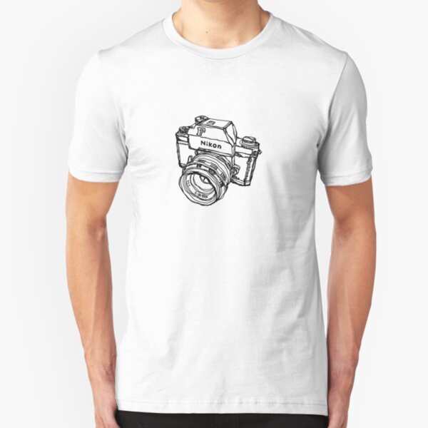 Nikon F Classic Film Camera Illustration Slim Fit T-Shirt