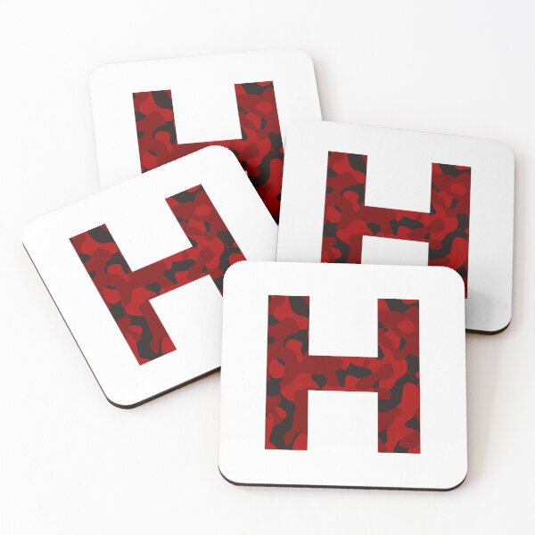 Item preview, Letter H Red Camo Design designed and sold by NECHSTORE.
