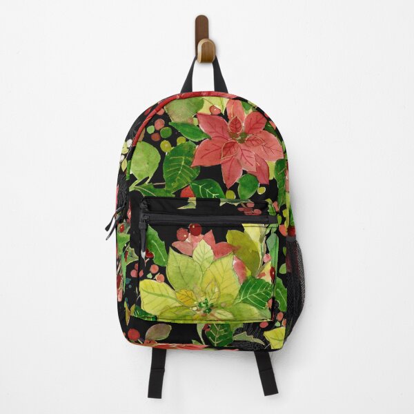 Item preview, Poinsettia Christmas on black watercolor designed and sold by Sue Zipkin.