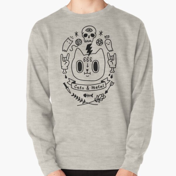 Cats and Metal Pullover Sweatshirt