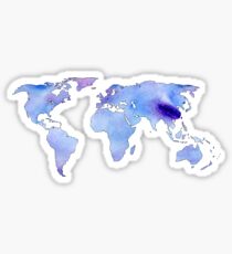 watercolor continents Sticker