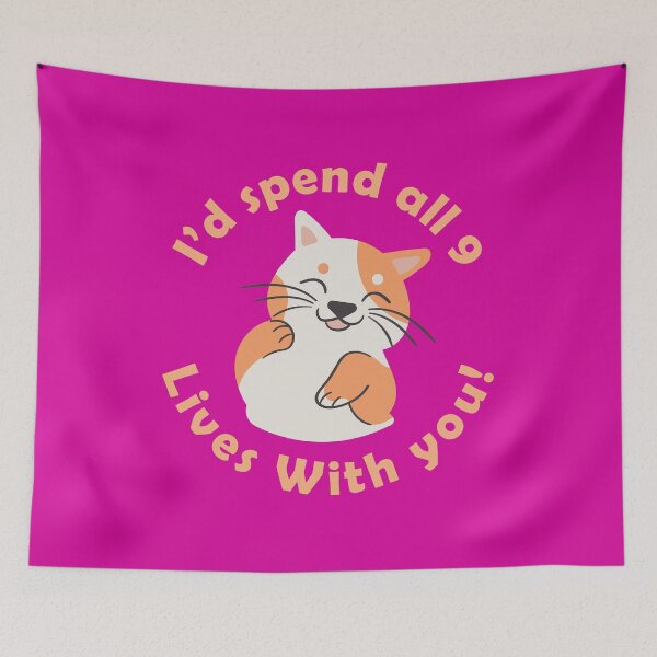 Item preview, Spend all nine lives with you cute cat designed and sold by Piztees.