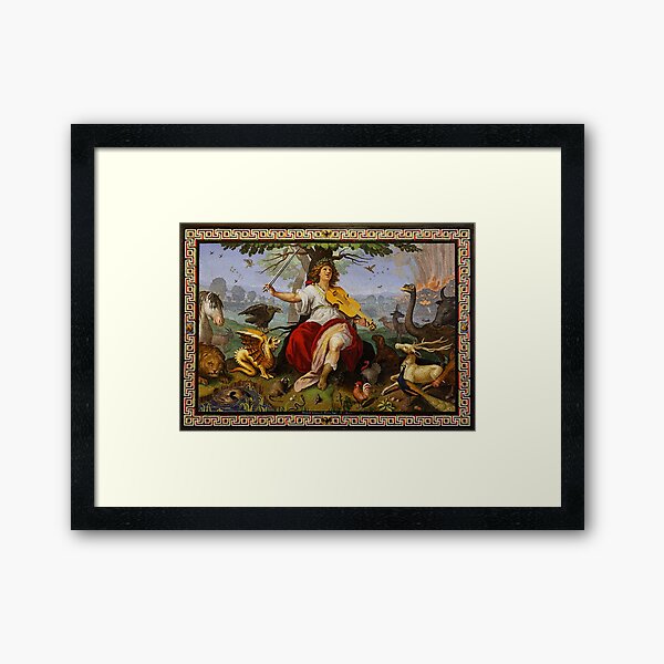 ORPHEUS ENCHANTING ANIMALS WITH HIS MUSIC Baroque Mosaic Framed Art Print