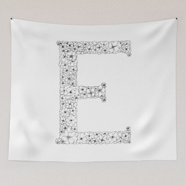 Item preview, The letter E in flowers designed and sold by Elly Hunt.