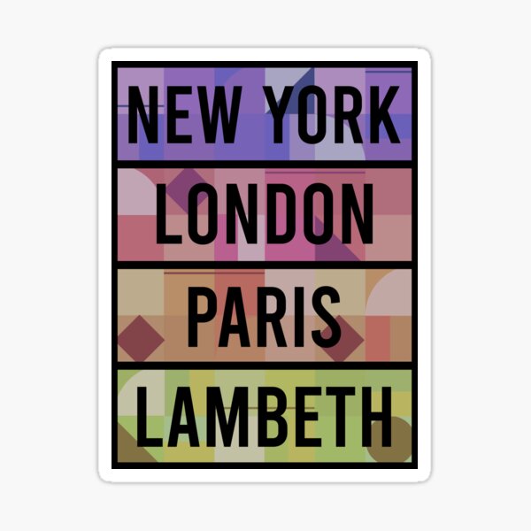 New York London Paris Lambeth Mid Century Modernist Sticker