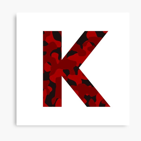 letter n red camo design canvas print by nocap82 redbubble