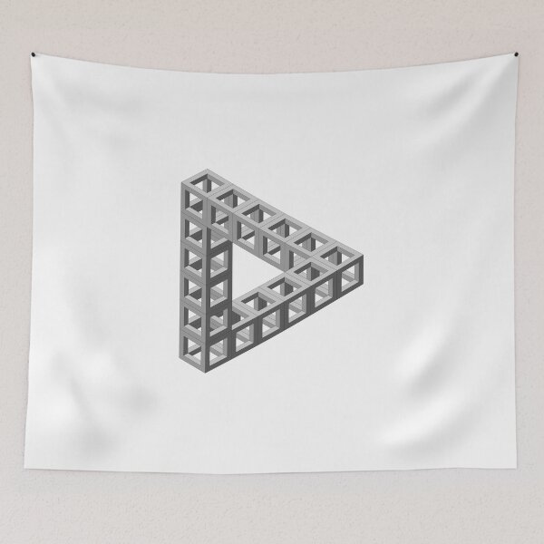 Item preview, Drawing of impossible triangle cube designed and sold by binti163.