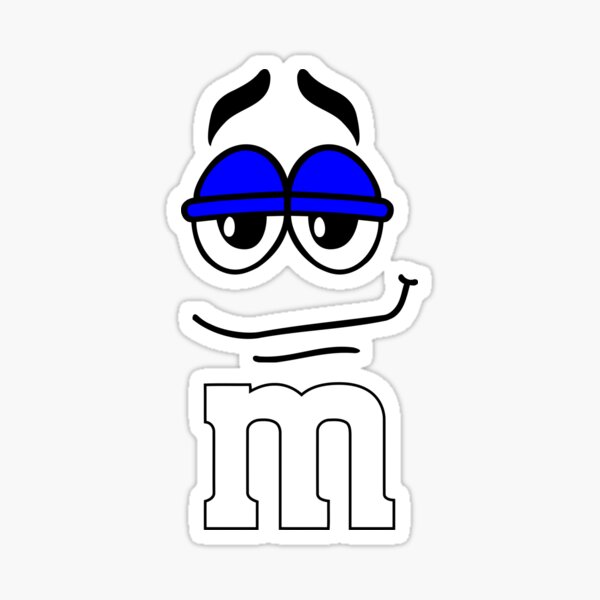 M and M Blue Face Sticker