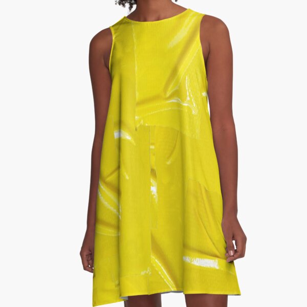 Face Mask - Yellow Duct Tape A-Line Dress