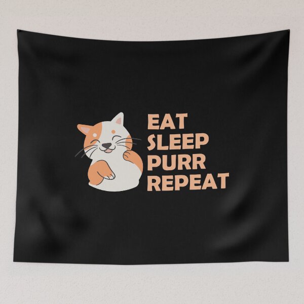 Item preview, Eat Sleep Purr Repeat designed and sold by Piztees.
