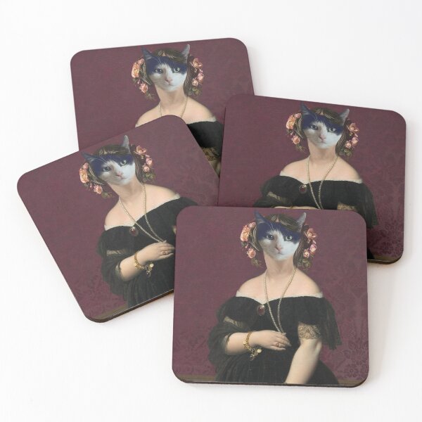 Item preview, Funny Aristocrat pet Cat portrait in Rennaisance woman fine art  designed and sold by conceptDVS.
