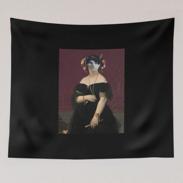 Item preview, Funny Aristocrat pet Cat portrait in Rennaisance woman fine art  designed and sold by conceptDVS.