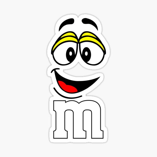 M and M Yellow Face Sticker
