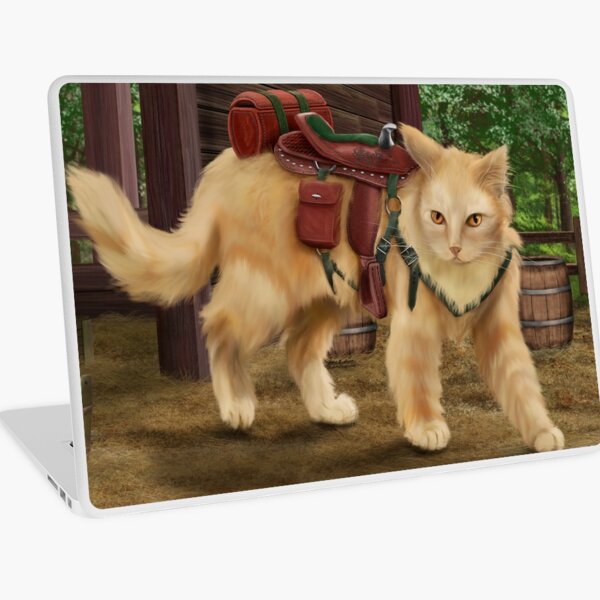 Cat in Saddle Laptop Skin