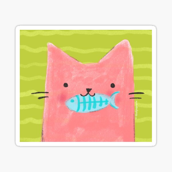 Cat & Fish Sticker